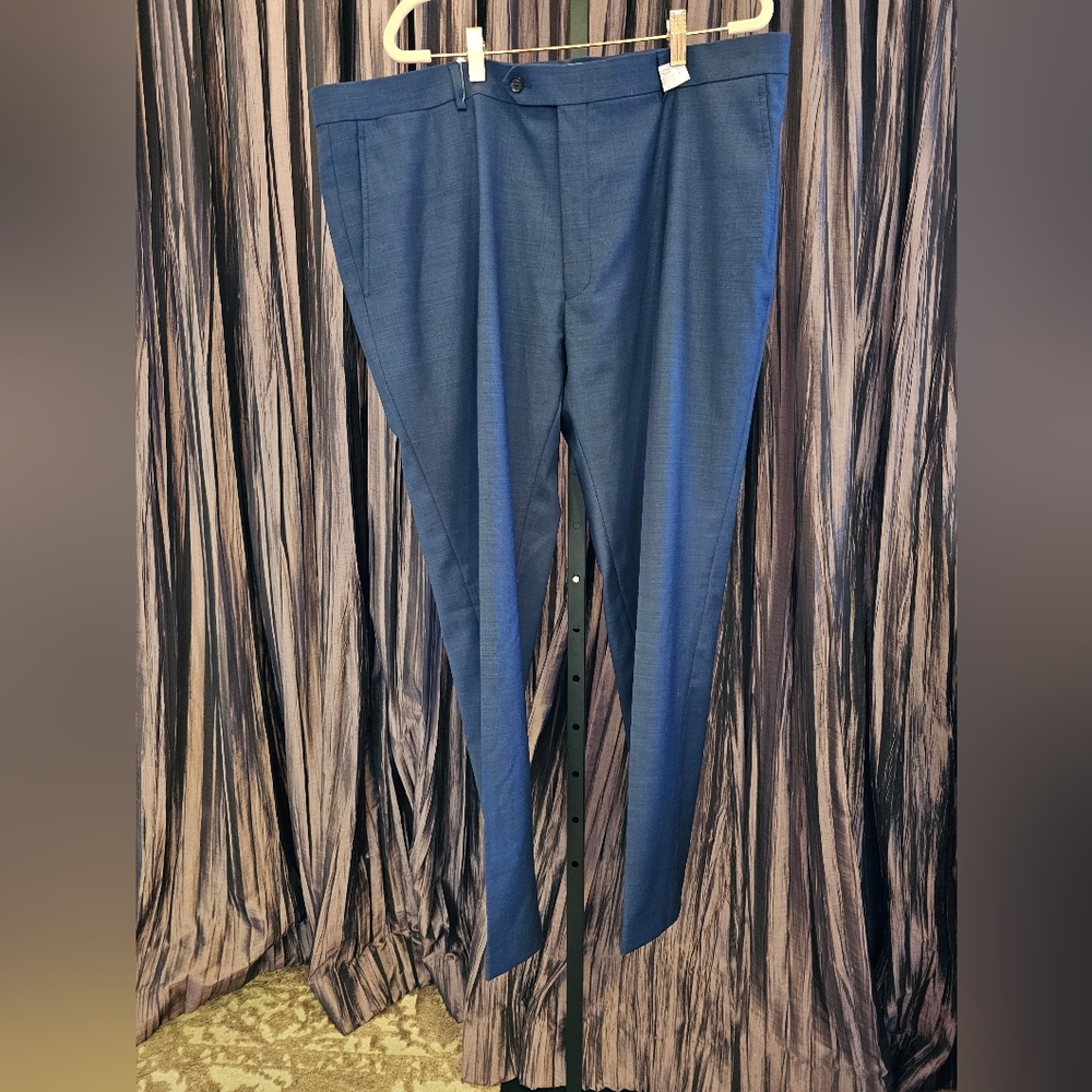 Tommy Hilfiger. 42R. Blue. Flat front. Men's dress pants.  Have been dry cleaned